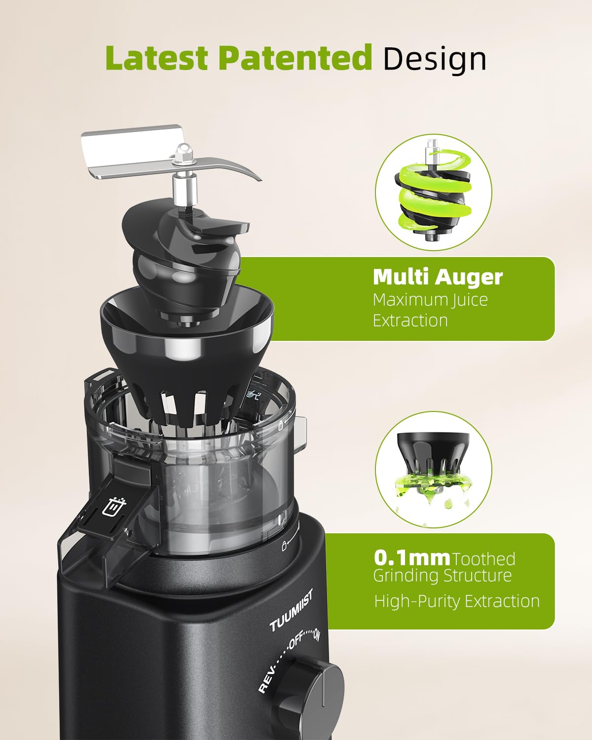 TUUMIIST juicer compact vertical design fits small kitchens