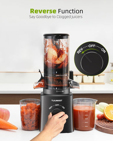 TUUMIIST juicer safety feature hopper for safer operation