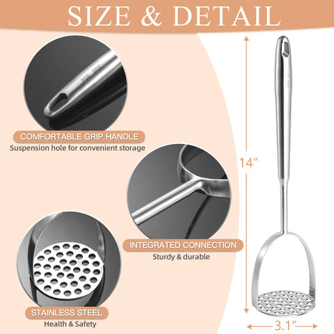 Tuyotue integrated stainless steel masher base for leak-free, solid performance.
