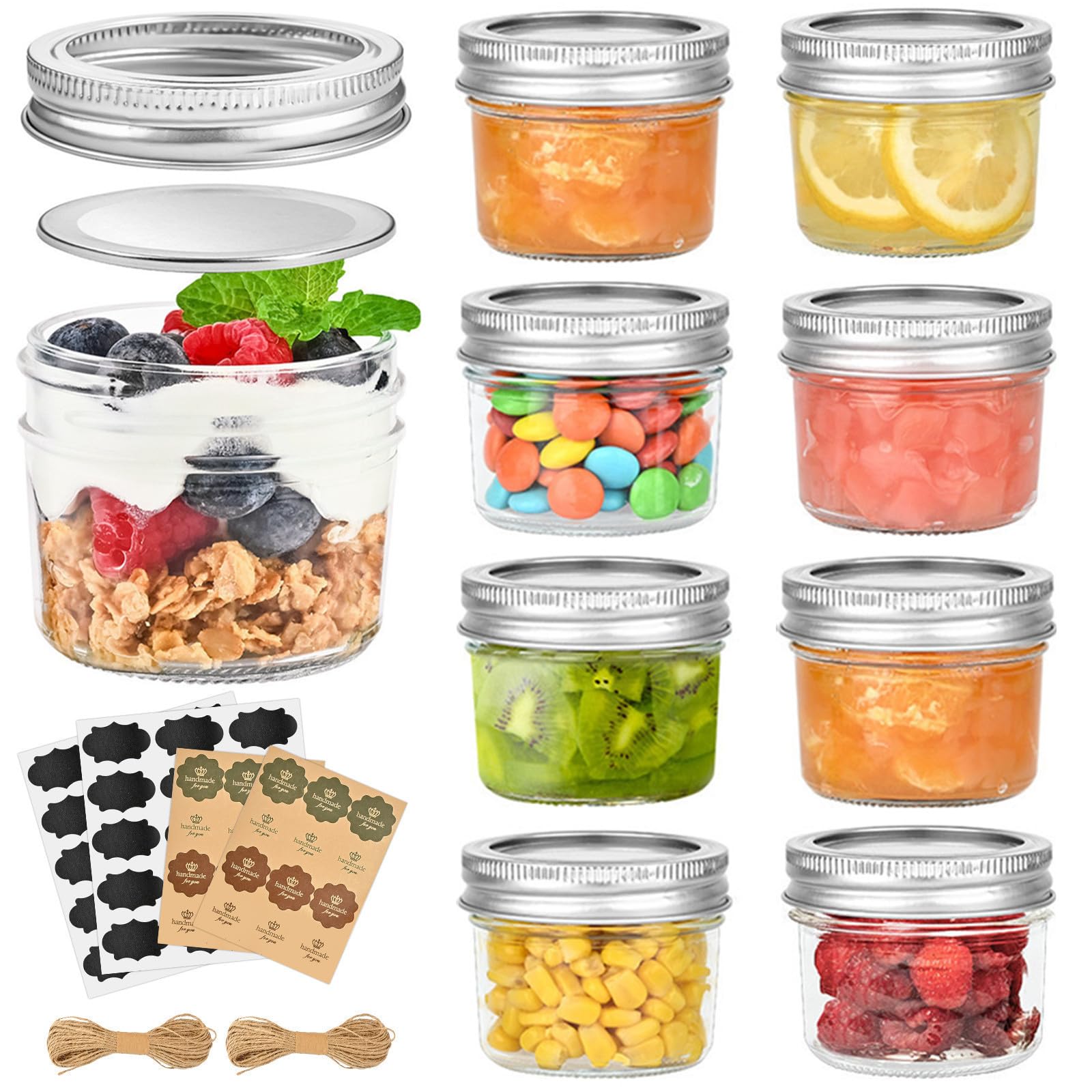 TUZAZO 4oz mini mason jar with lid showing secure seal for fresh preserves