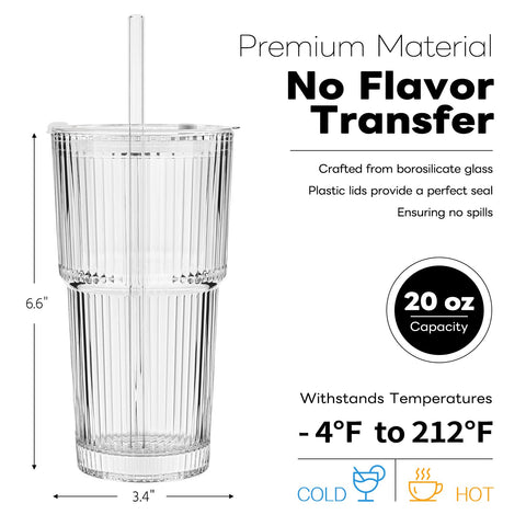 Tuzazo reusable plastic straws add eco-friendly drinking options with the 20oz tumbler.