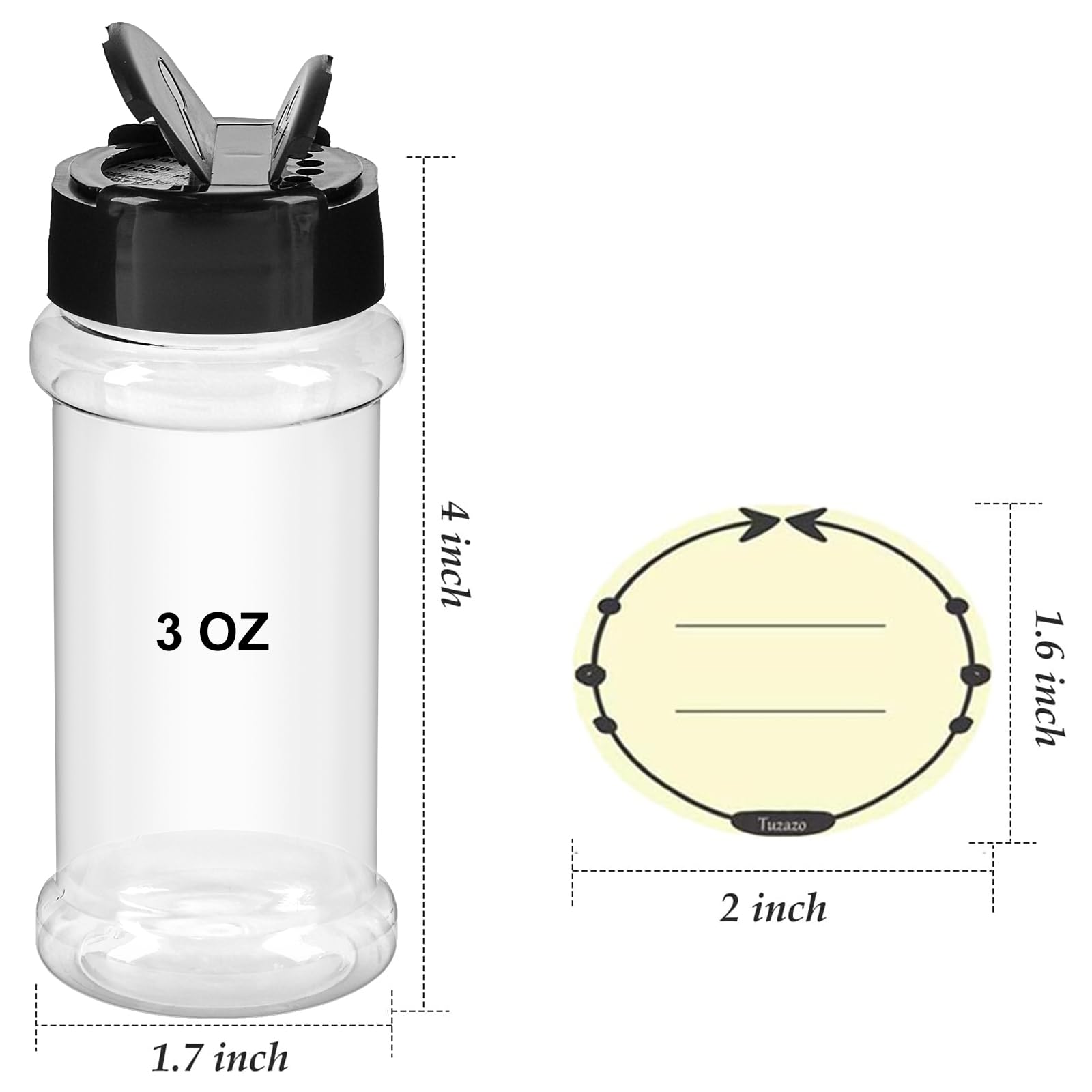 TUZAZO jars with shaker lids for easy, controlled seasoning