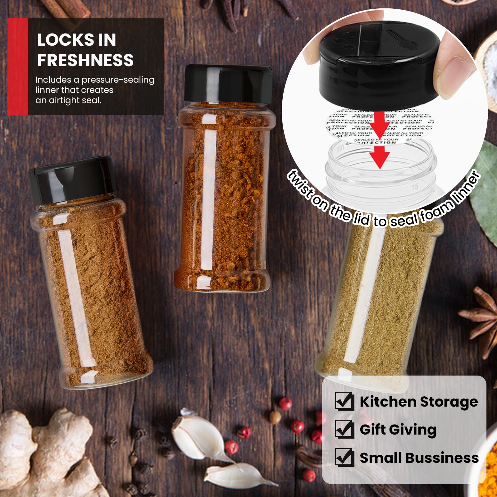 TUZAZO transparent bottles show contents at a glance
