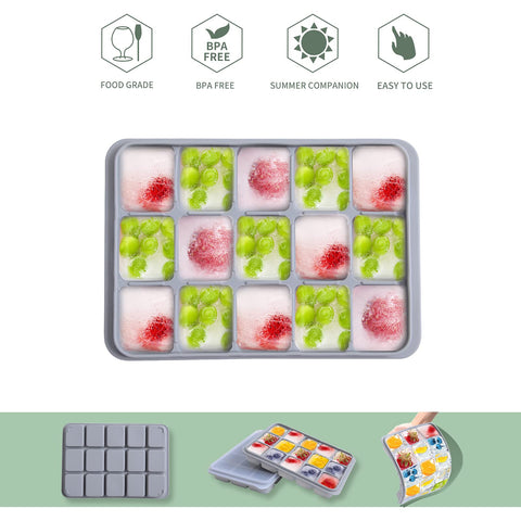 Tvmania 30-cube silicone tray ideal for cocktails and baby food prep.