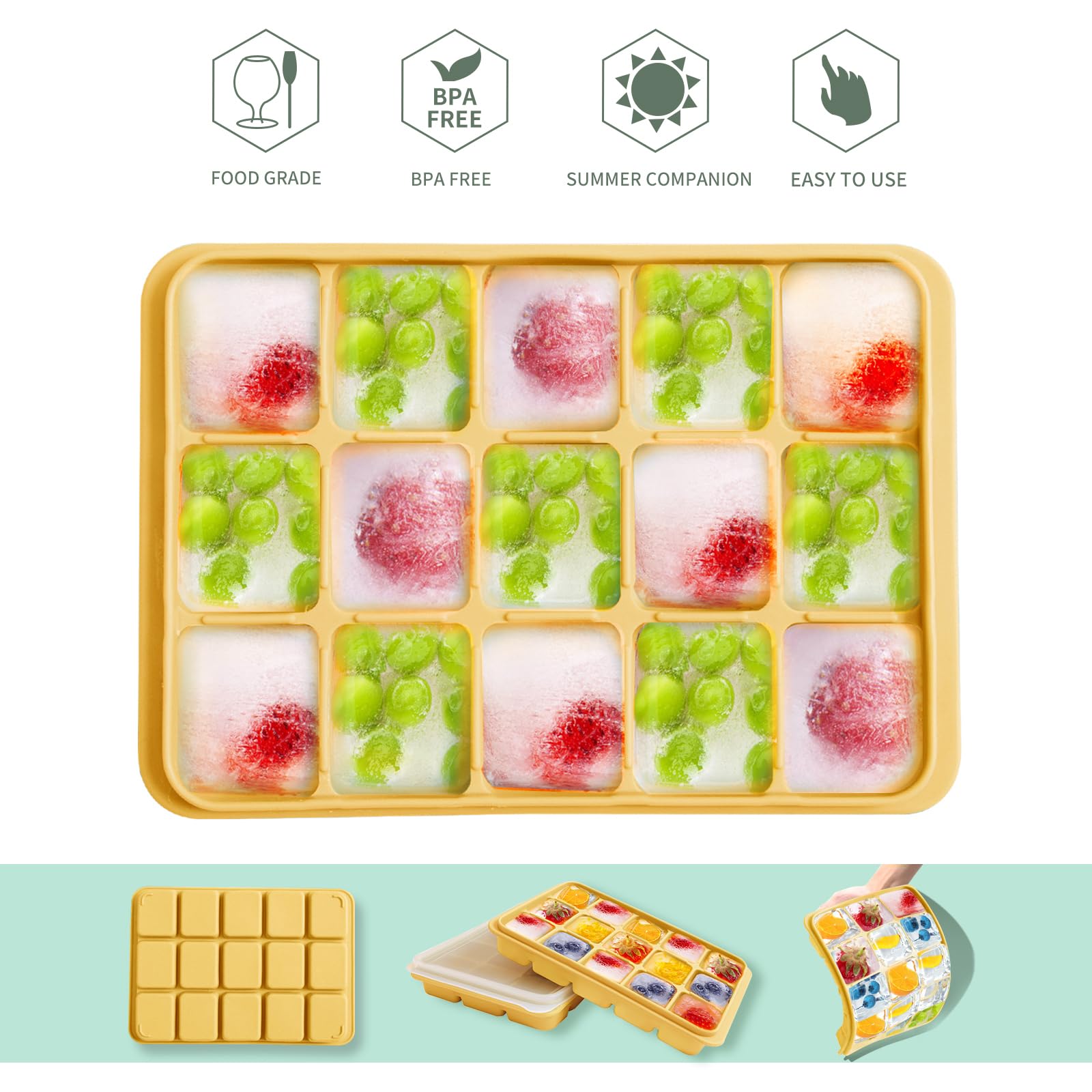 Tvmania BPA-free silicone trays for safe contact with drinks and foods
