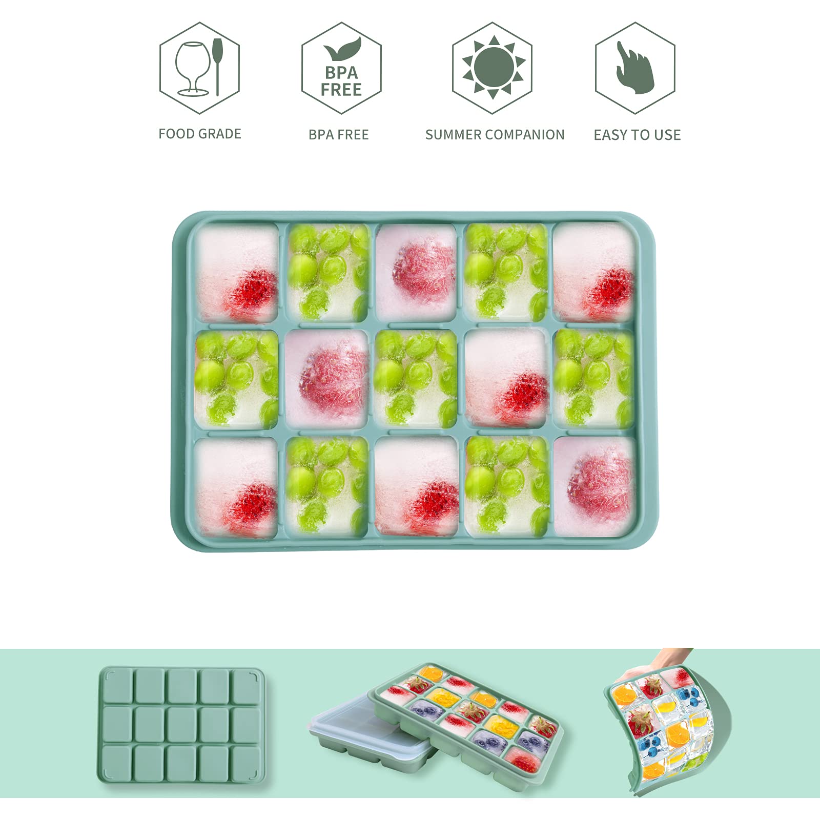 Tvmania easy-release bottom-push design for perfectly shaped ice cubes
