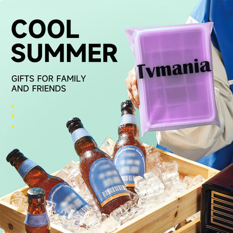 Tvmania purple silicone ice trays ready for freezing and quick access.