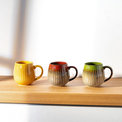 Tvvtuww brilliant yellow glaze brightens kitchen moments.