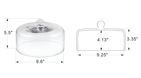 Twakutwaku glass dome cloche highlights cakes while guarding them from dust.