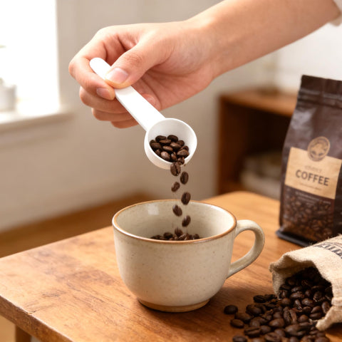 Twdrer spoon measuring baking soda or flour for accuracy