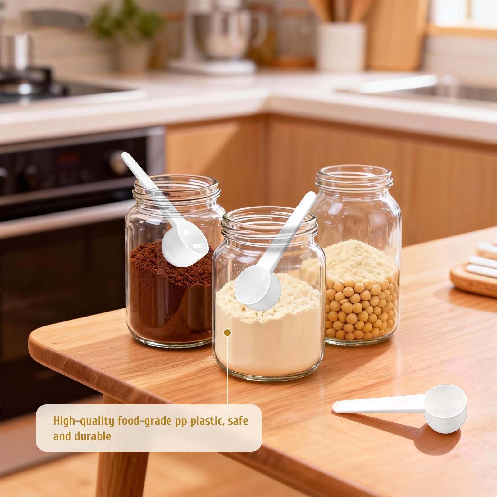Twdrer spoon measuring brown sugar powder for recipe prep