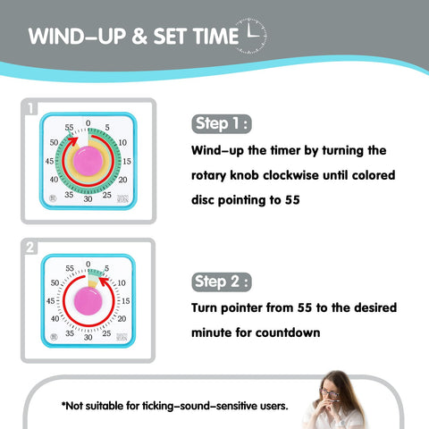 TWENTY5 SEVEN countdown timer dial with bold colors signals time progress for students