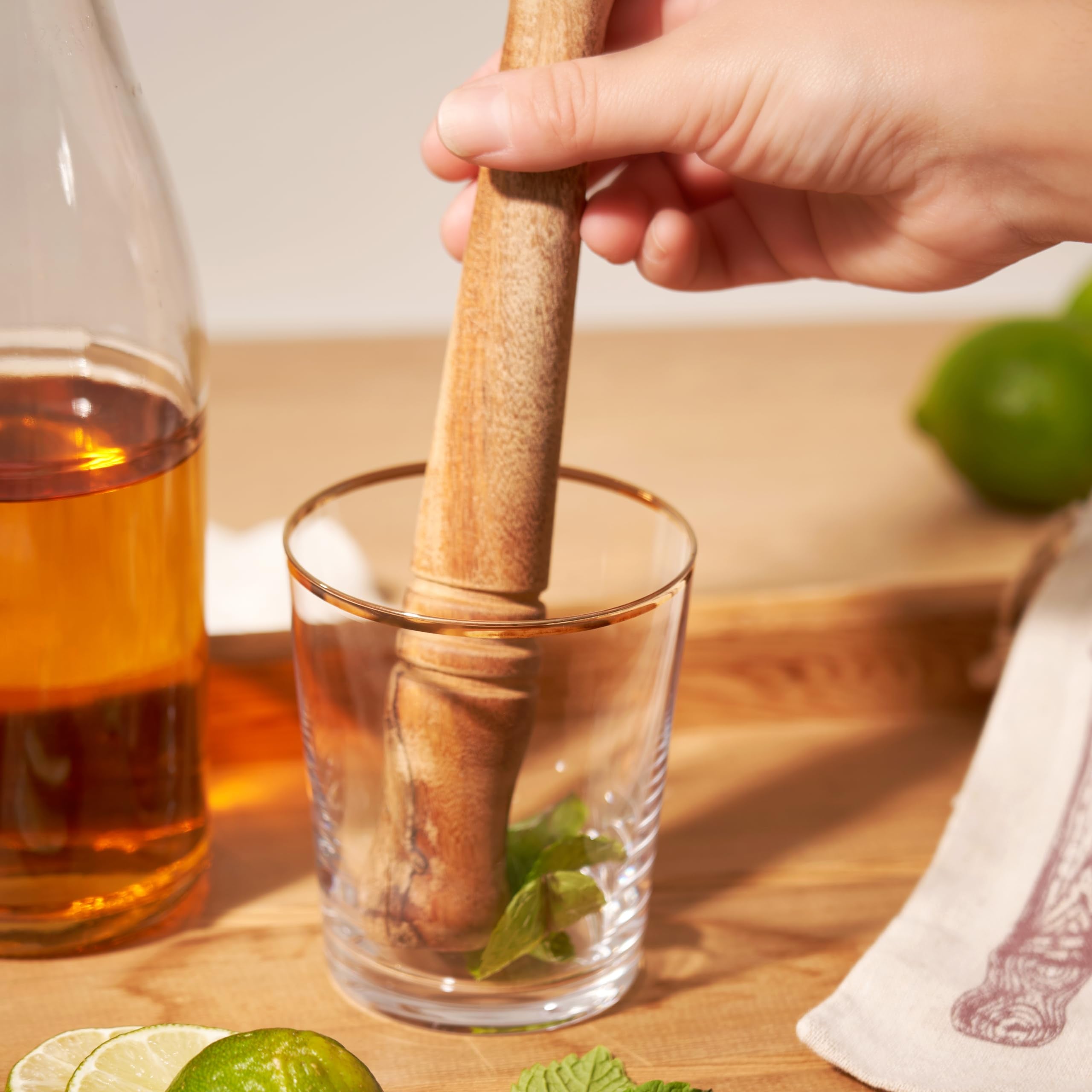 Twine Bar accessory wood muddler ideal for cocktail prep.