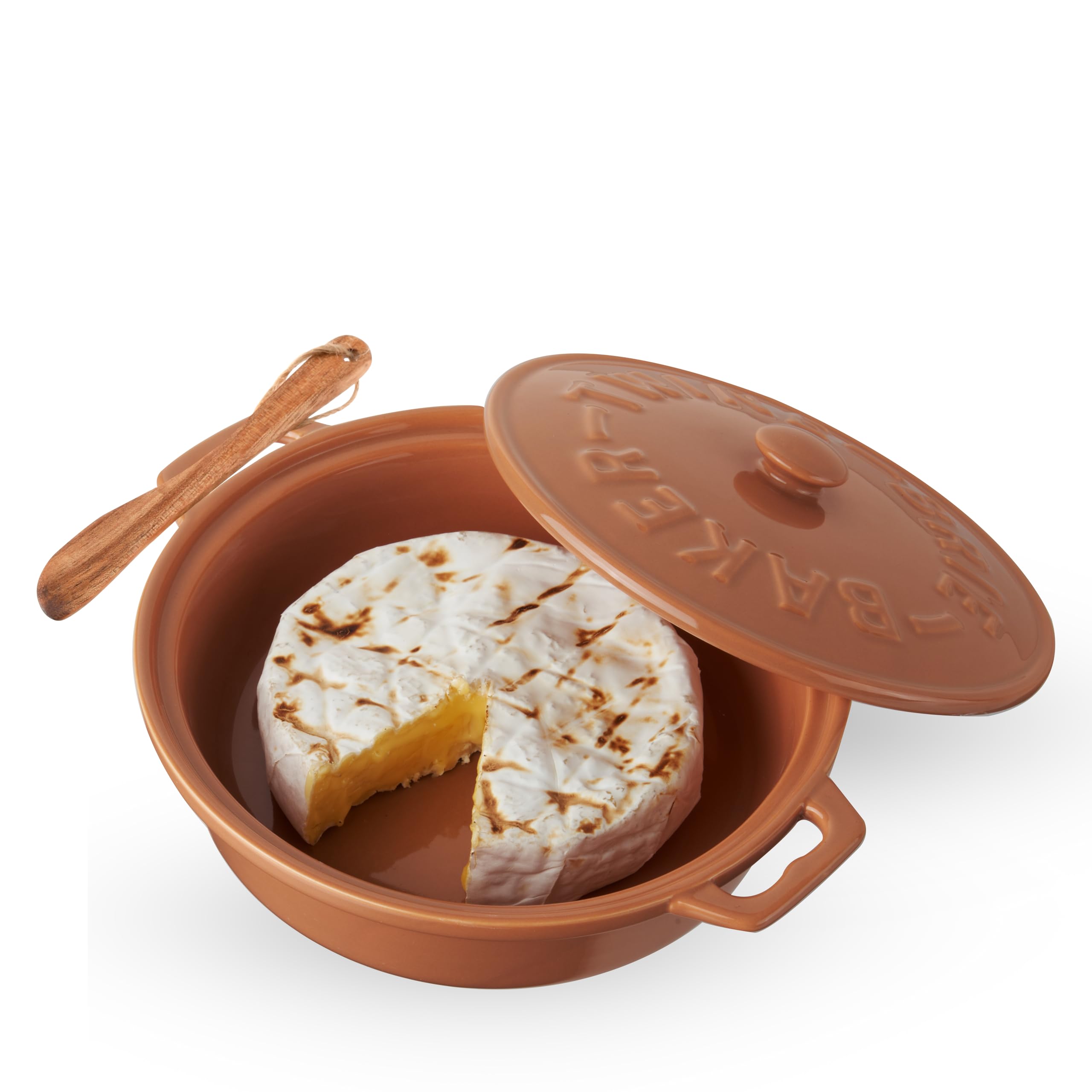 Twine ceramic brie baker with lid, ideal for warm, shareable appetizers.