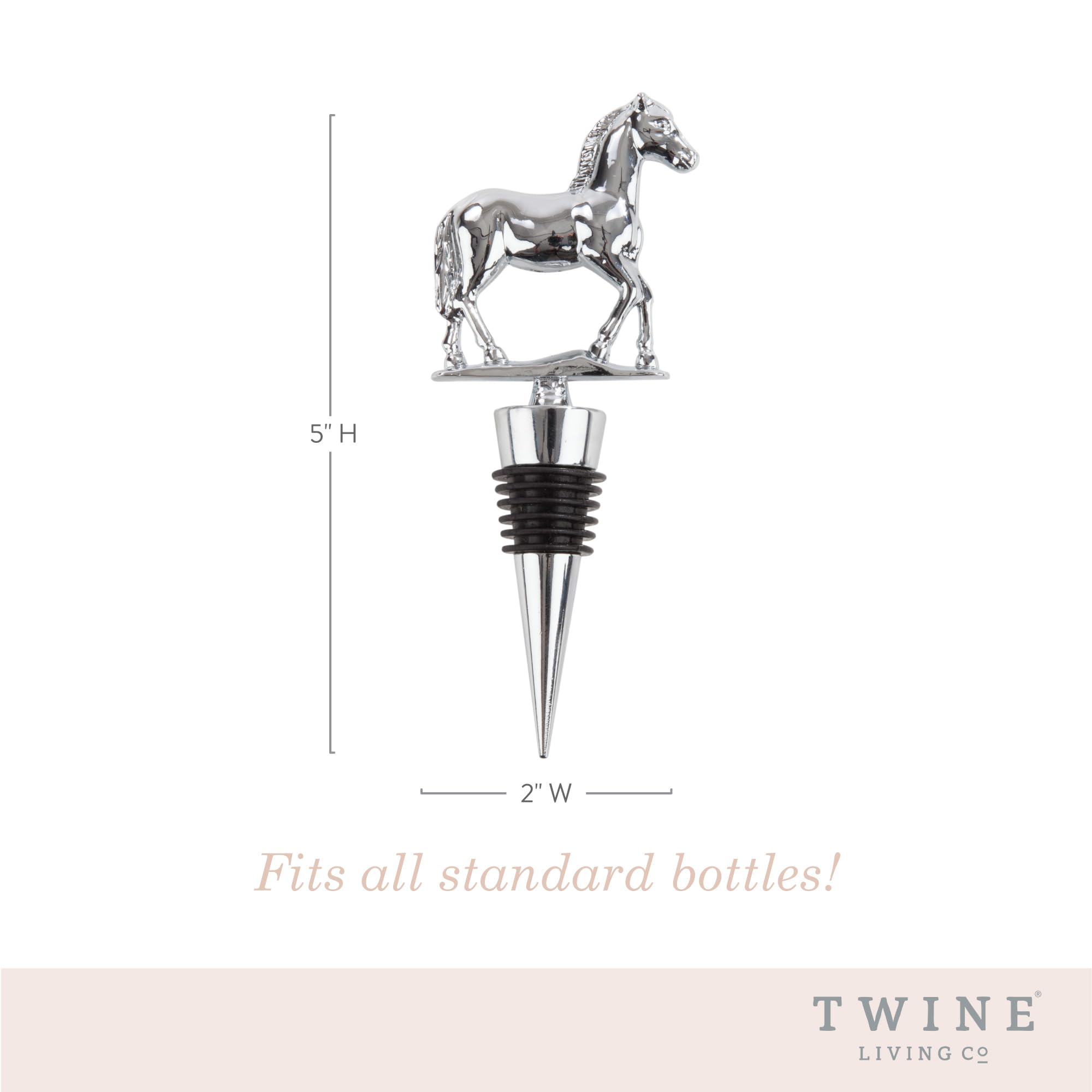 Silver Twine Derby stopper on a bottle provides an airtight seal