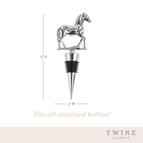 Silver Twine Derby stopper on a bottle provides an airtight seal