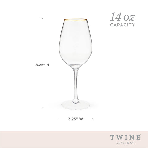 Twine gilded stemmed wine glass highlights chardonnay hues at brunch gatherings.