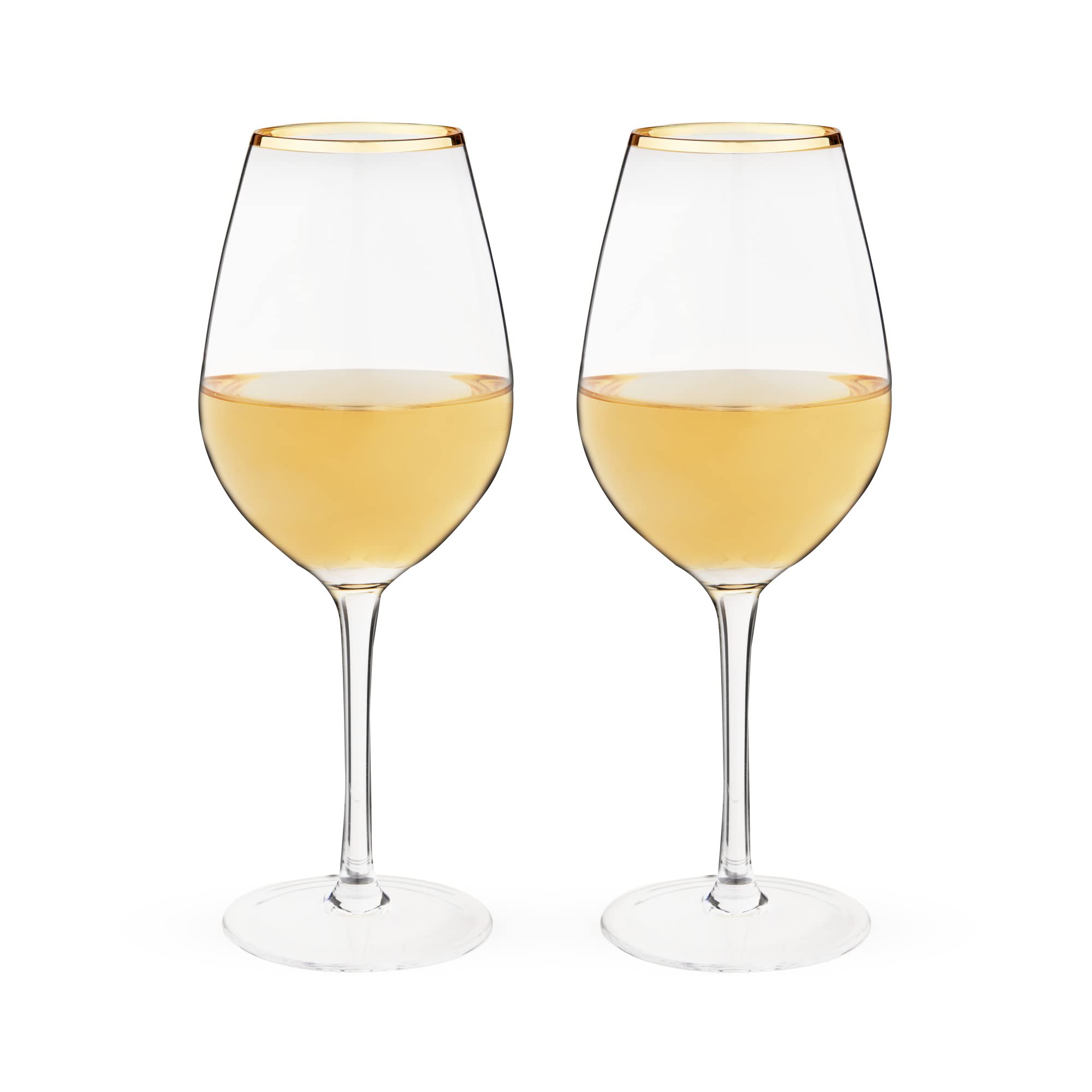 Twine gilded stemmed wine glass with gold rim for elegant candlelit dinners.