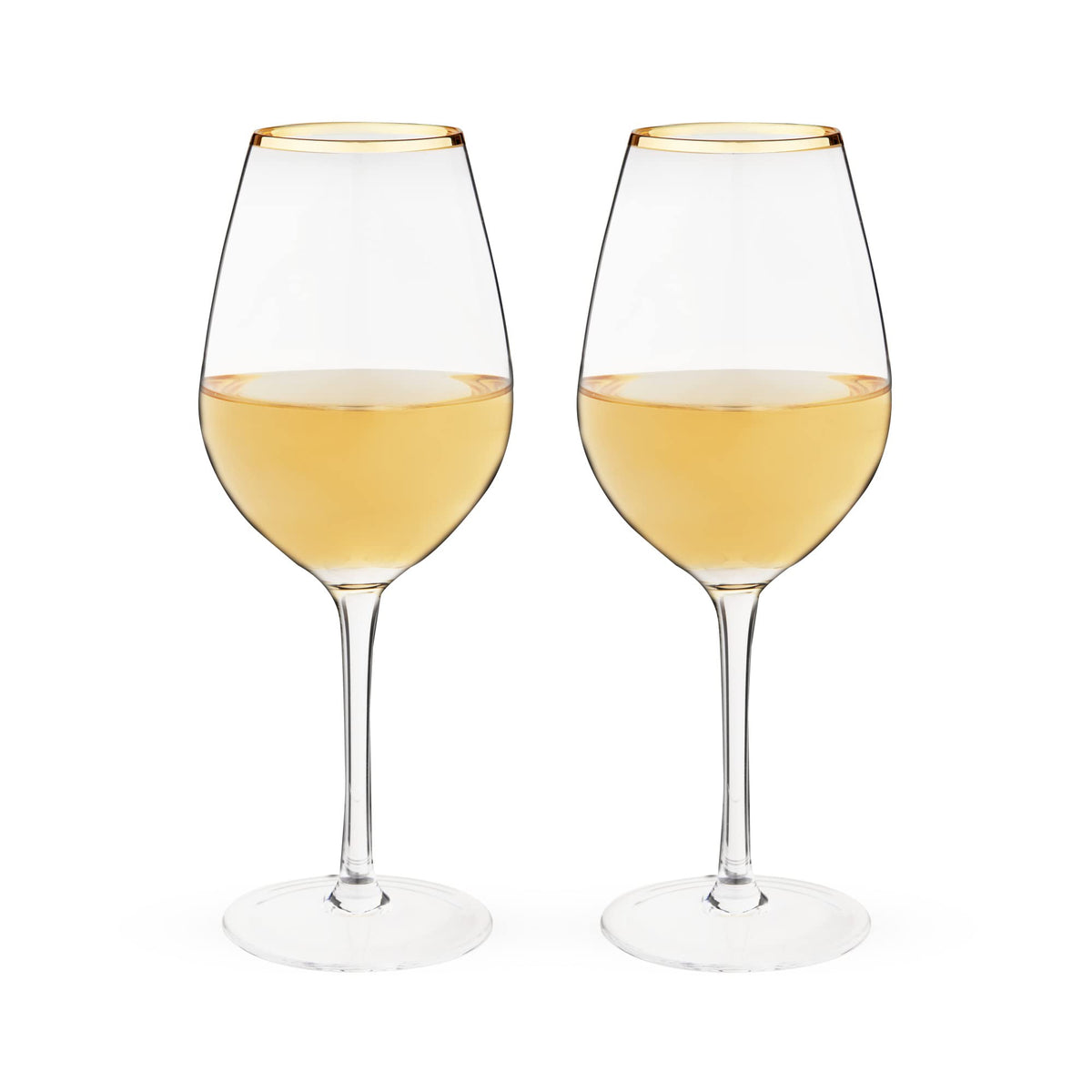 Twine gilded stemmed wine glass with gold rim for elegant candlelit dinners.