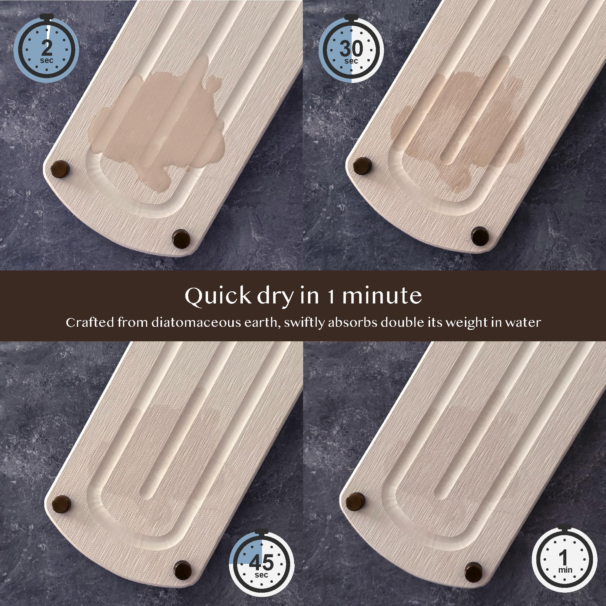 TWINKLE MOMENT close-up shows diatomaceous earth texture that absorbs moisture quickly.