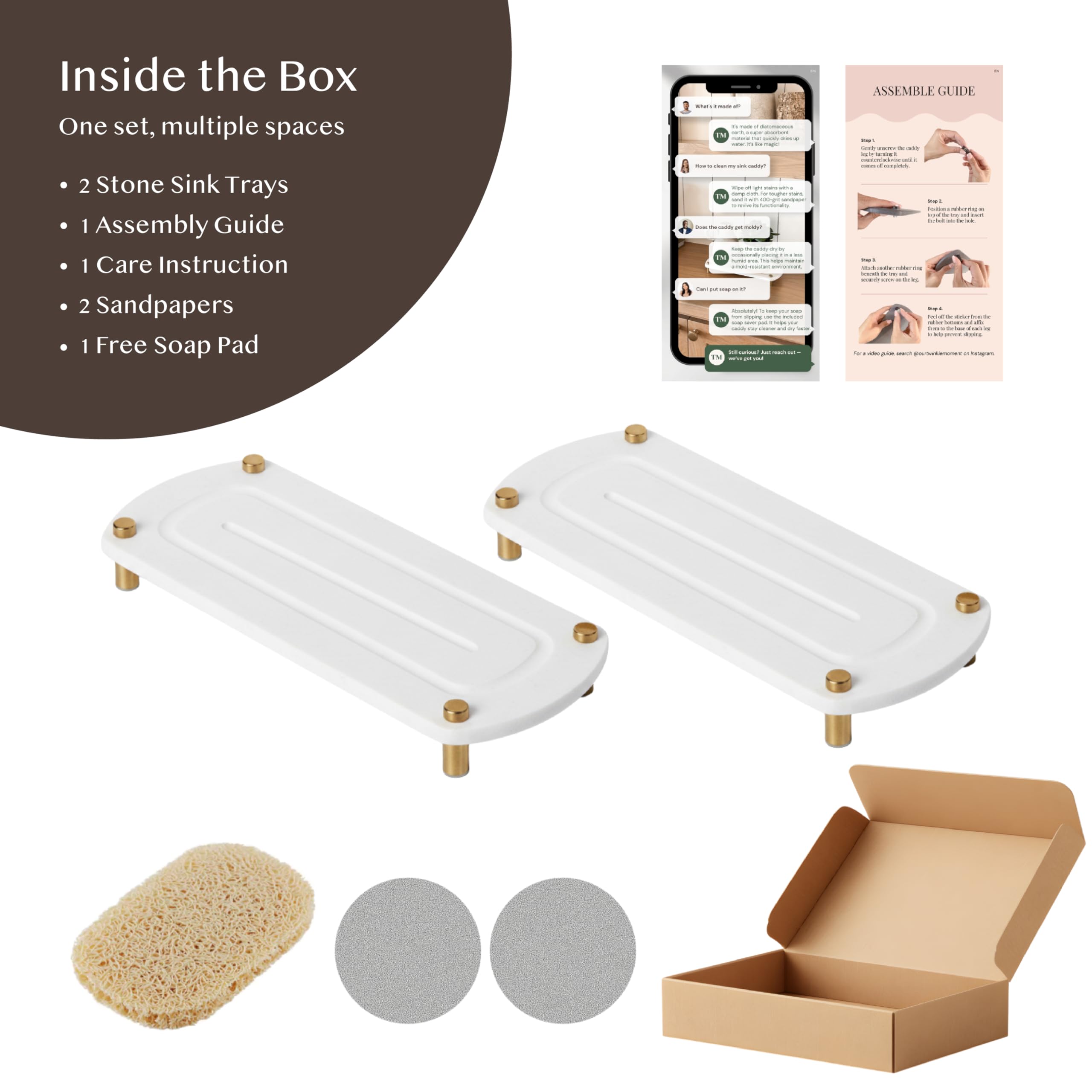 TWINKLE MOMENT versatile tray serves as soap dish, coaster, or shower caddy.
