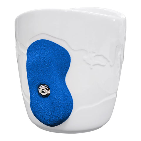 TWO STONES mug features screw-locked climbing hold for durability