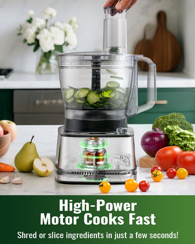 TWOMEOW 1000W motor close-up highlights powerful chopping performance.