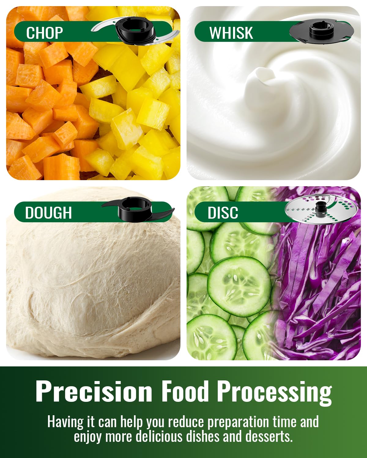 TWOMEOW Processor with preset buttons enables easy one-touch operation.