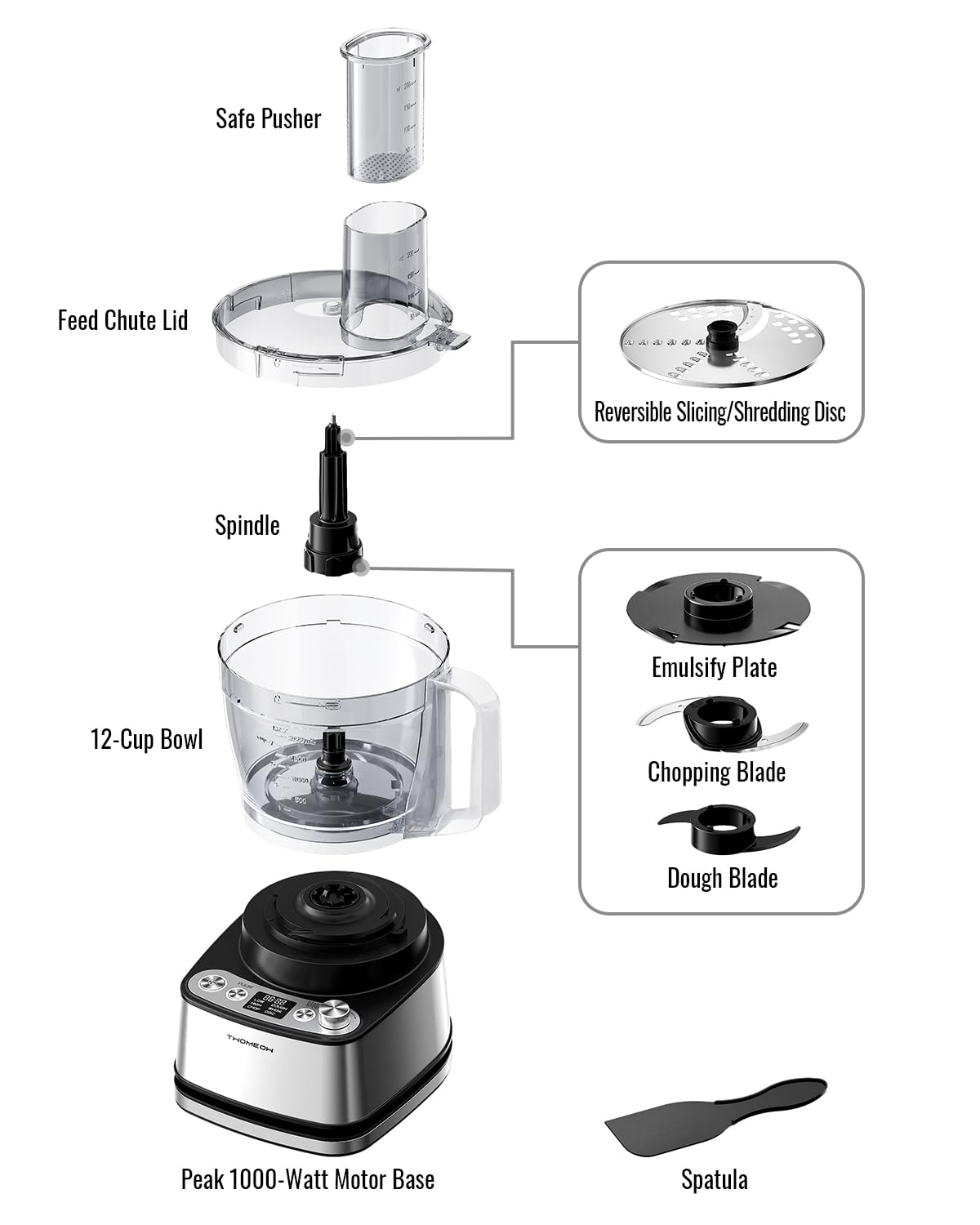 TWOMEOW Stainless steel body with accessories signals durable kitchen workhorse.