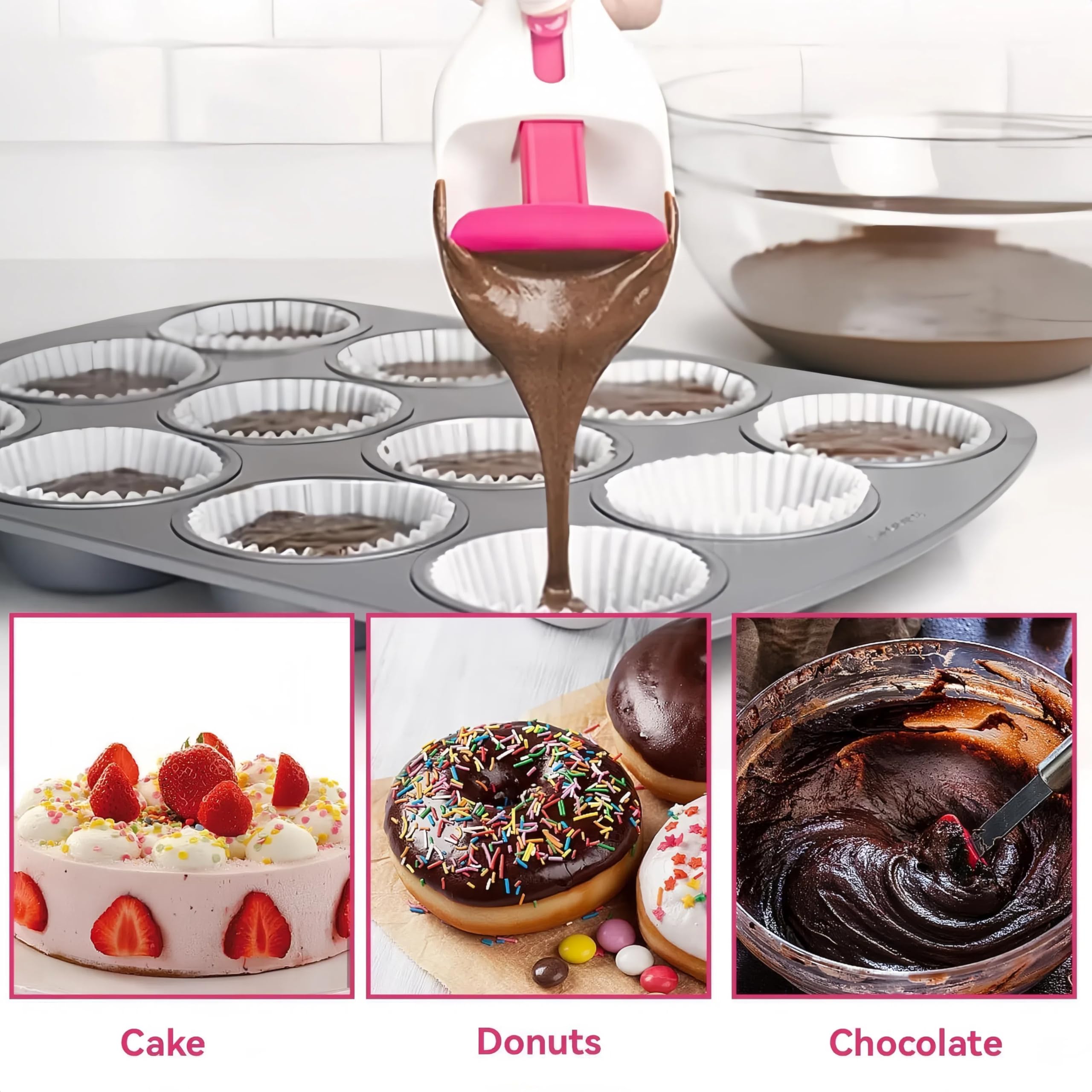 Tydlig Cupcake Dispenser shown with muffin tin for uniform treats.