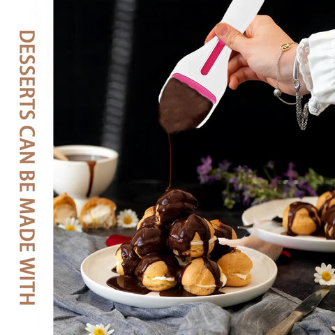 Tydlig no-drip tool keeps countertops tidy during batch baking.