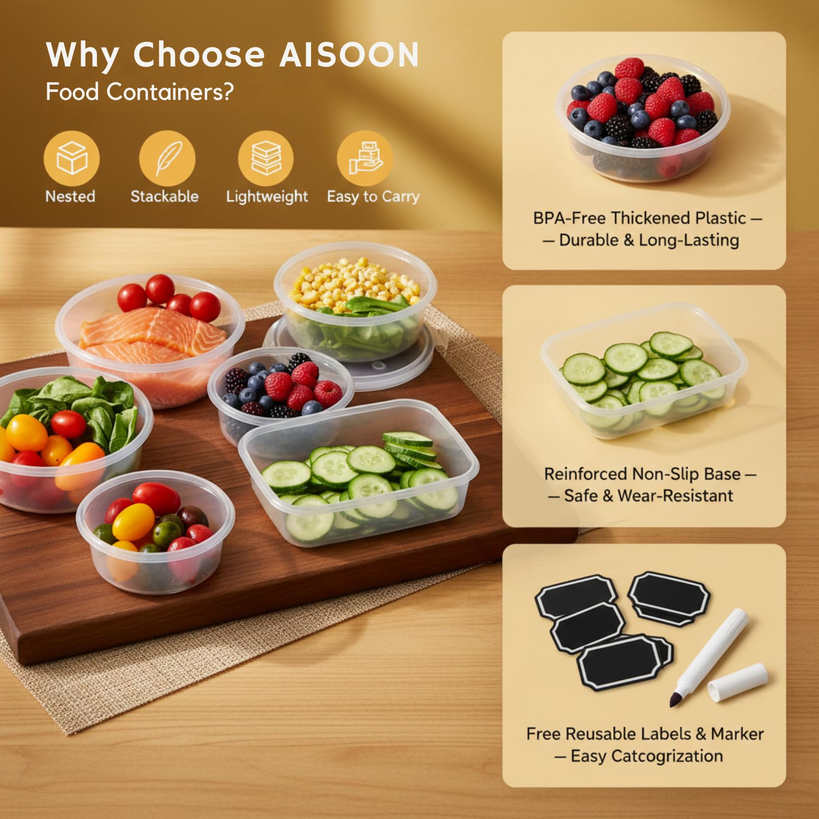 TYKOON AISOON 13oz square container, perfect for sauces and small portions