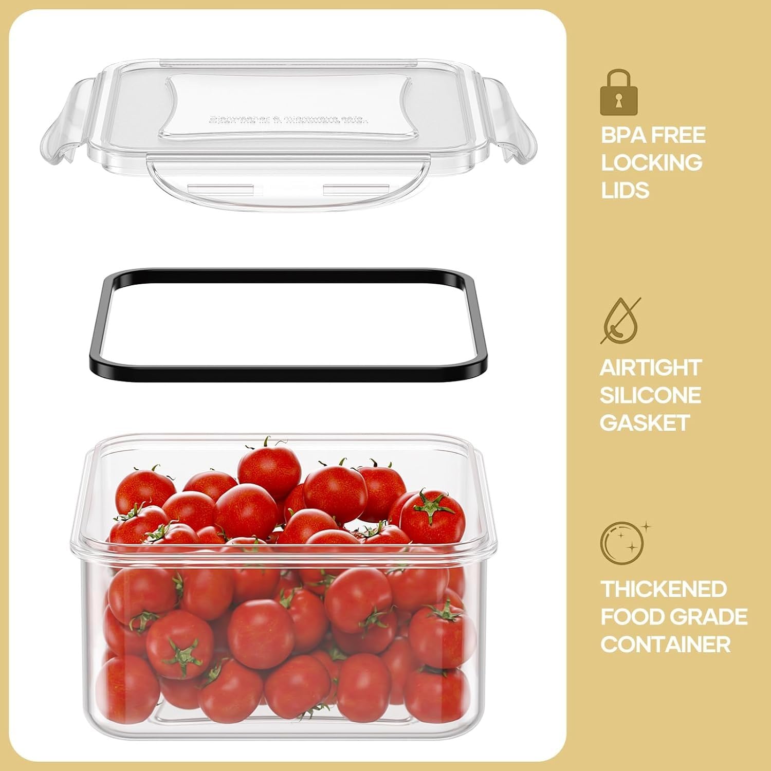 TYKOON AISOON 40oz square container, ideal for bulk dry goods and lunches