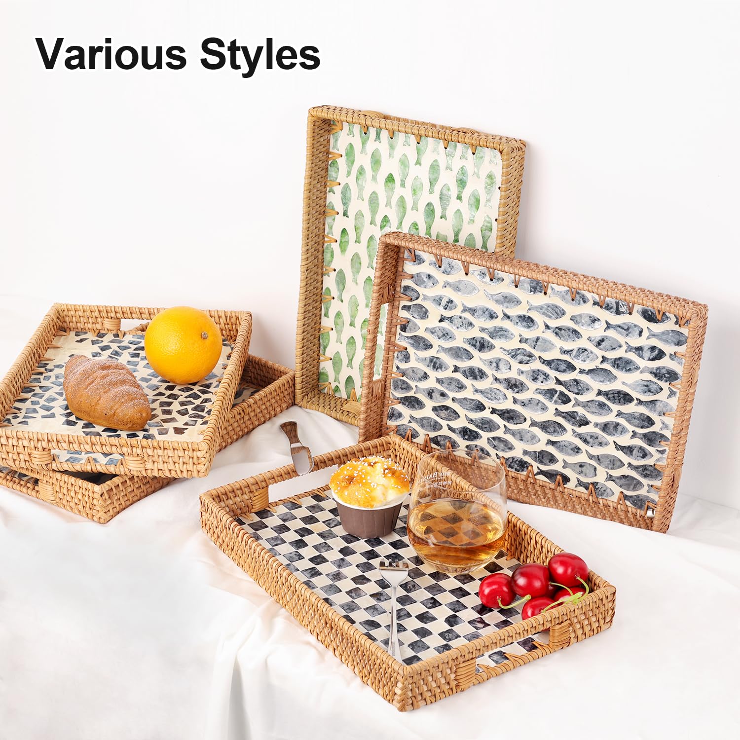 Tynulox rattan tray handle close-up reveals handwoven detail and sturdy construction