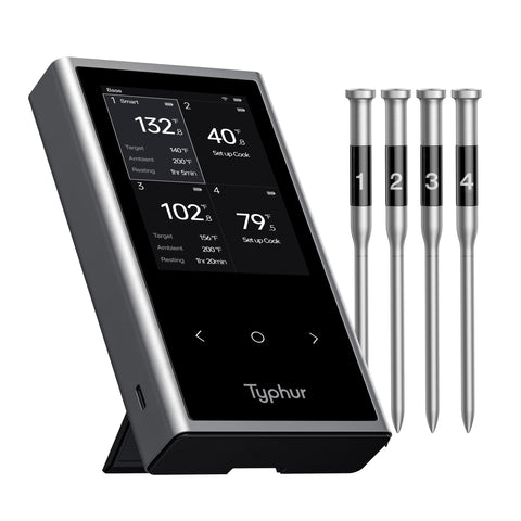 Typhur Sync Gen2 four probes monitor grilling with precise readings.