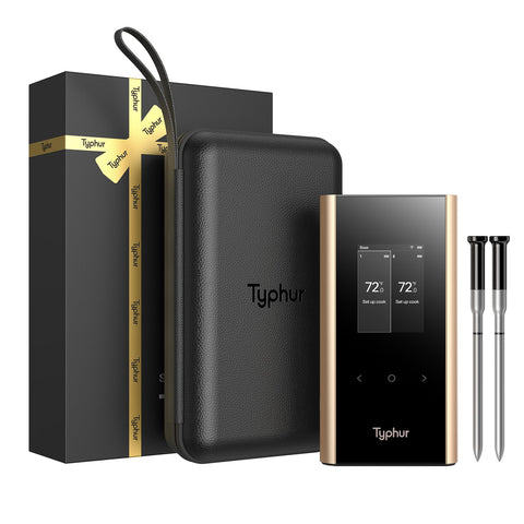 Typhur Sync Gold Dual Gift Set box showcases festive packaging for gifting and ready-to-use convenience.