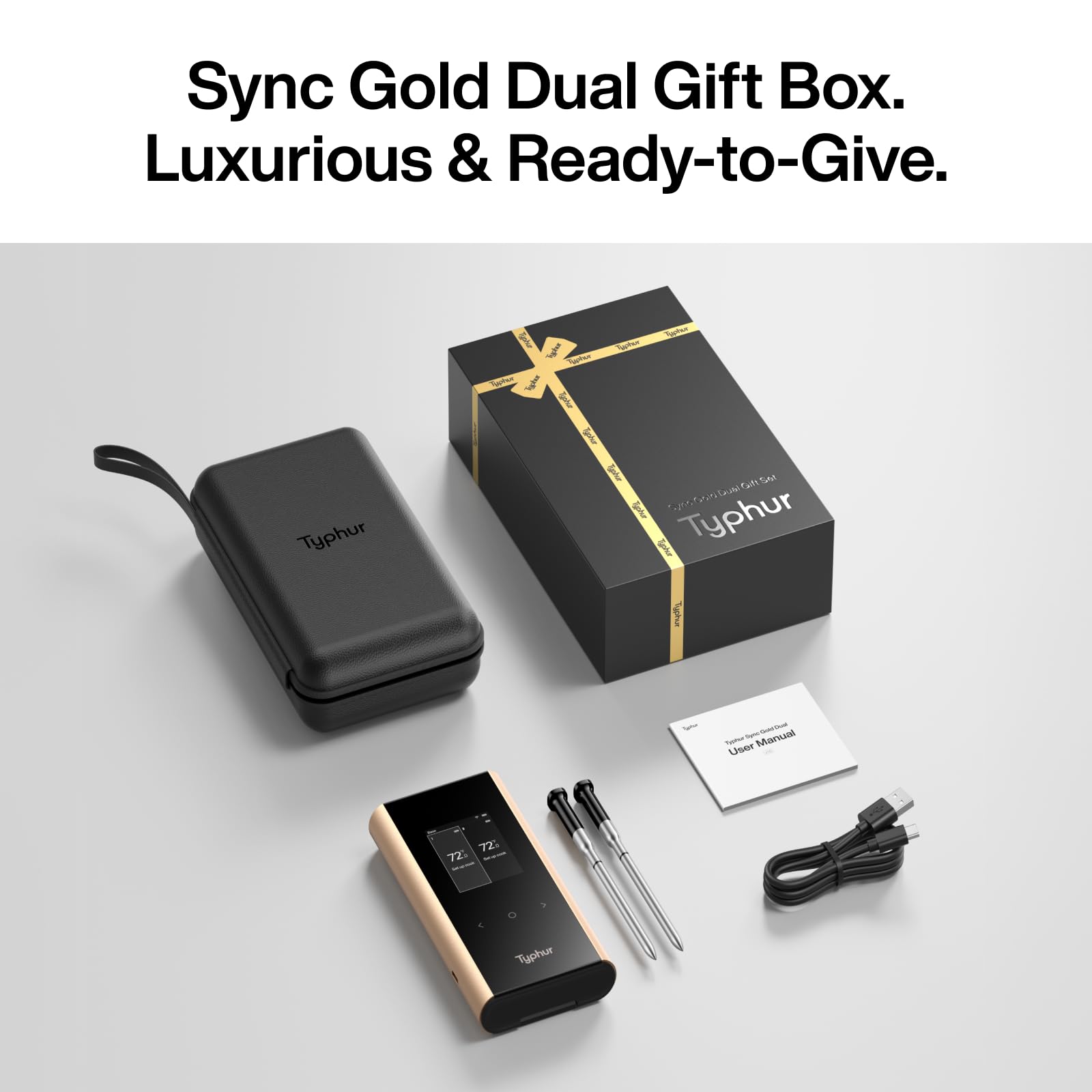 Typhur Sync Gold Dual Gift Set heat range supports high-heat cooking sessions.
