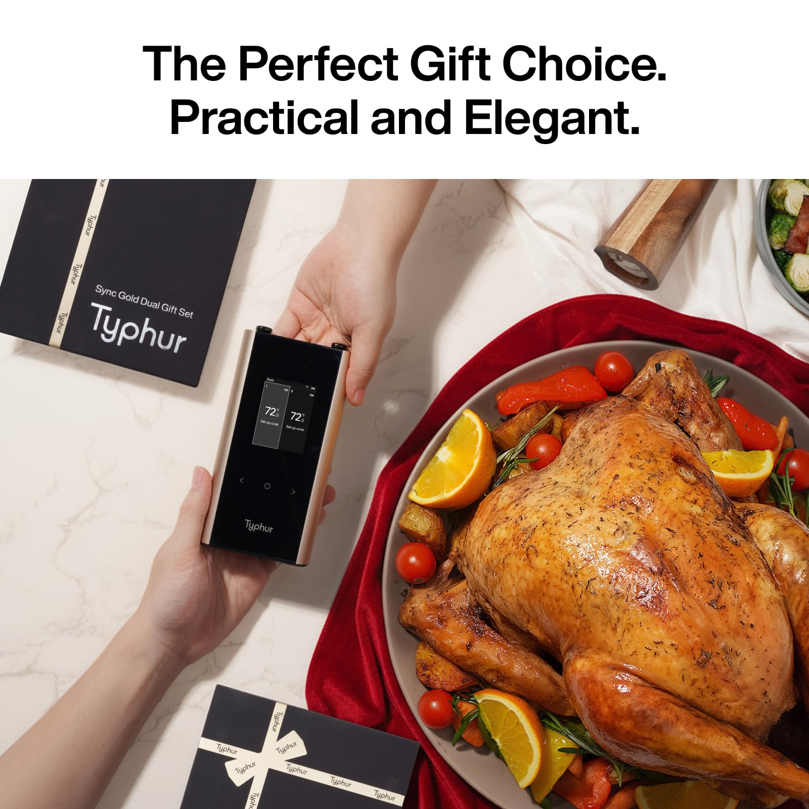 Typhur Sync Gold Dual Gift Set probes deliver precise readings for meals.