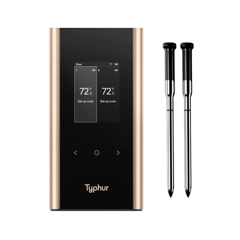 Typhur Sync Gold dual probes for precise meat monitoring during cooking