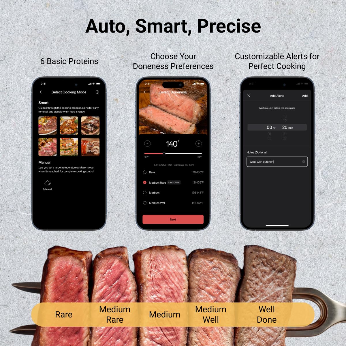 Typhur Sync LCD display shows clear temps for quick checks.