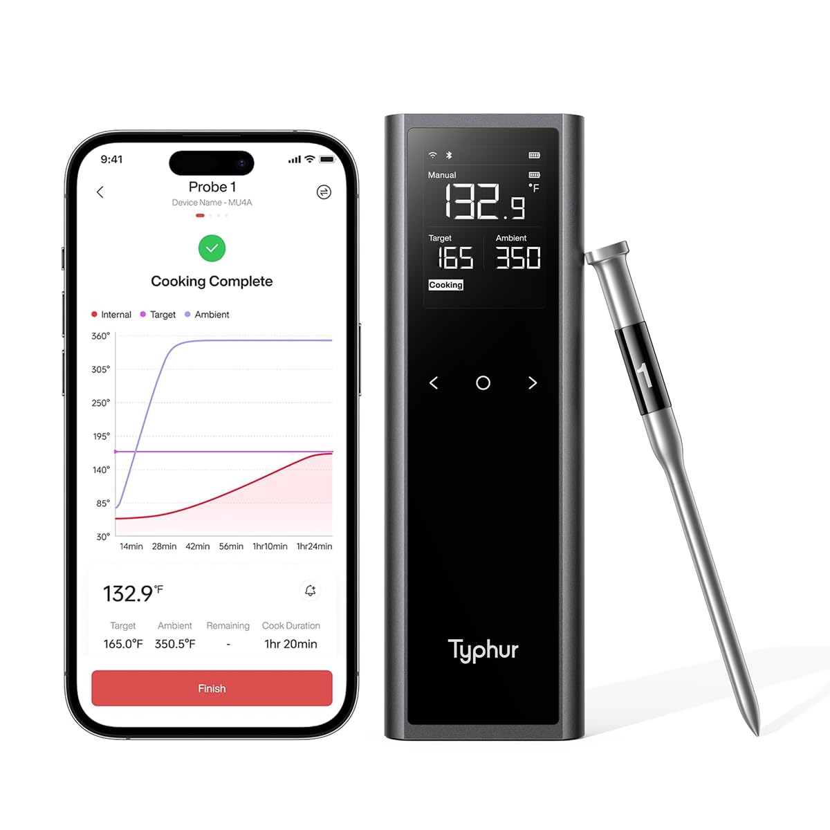 Typhur Sync One Gen 2 base with LCD display for real-time temperature readouts