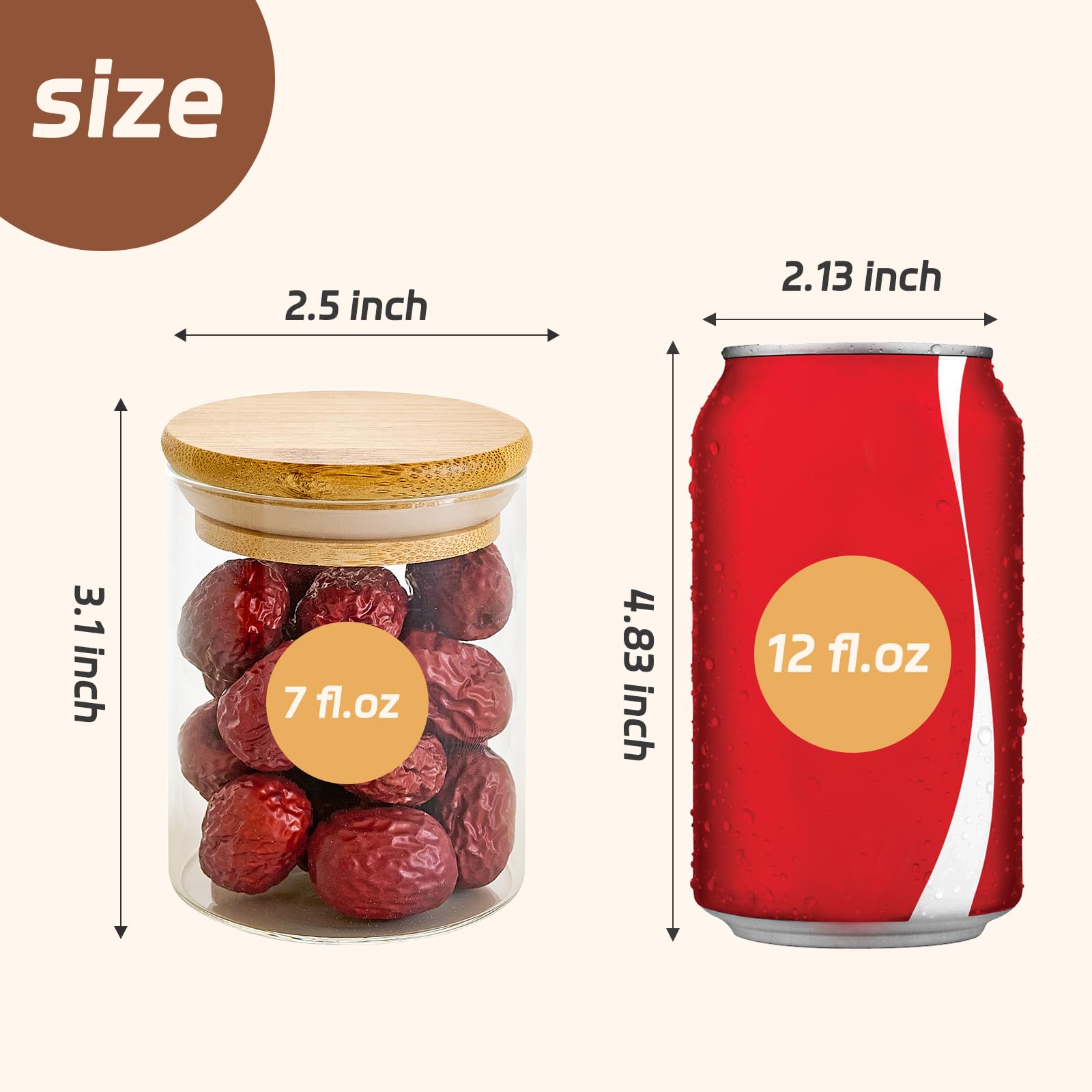  TYQG round glass storage containers with lids keep ingredients visible and tidy.