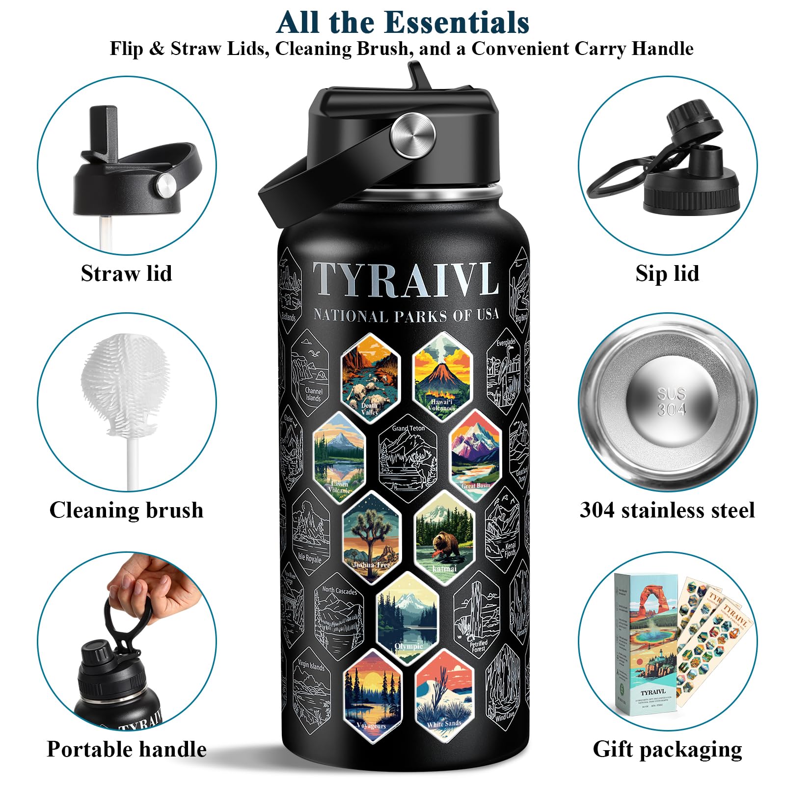 Tyraivl durable park stickers resist rain and dishwasher cycles for long-lasting color.