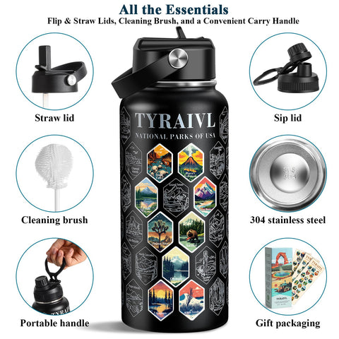 Tyraivl durable park stickers resist rain and dishwasher cycles for long-lasting color.