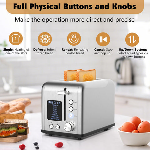 Tyyaefy bagel toaster control panel offers easy mode selection and tactile feedback.