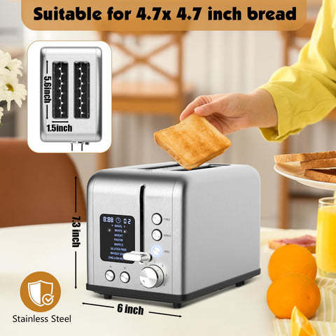Tyyaefy toaster with removable crumb tray simplifies cleaning.