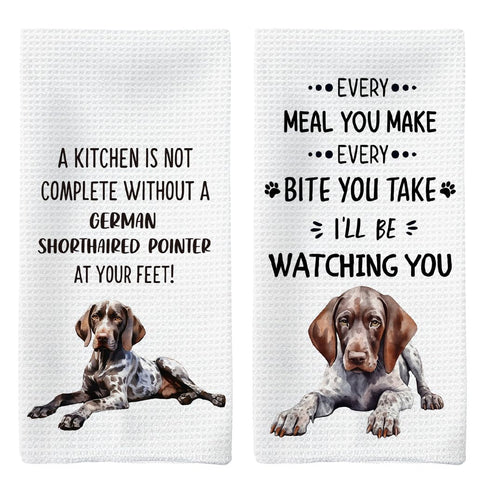 Tzhim German Shorthaired Pointer gift towel set for stylish kitchen décor.
