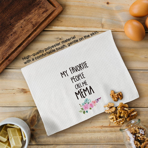Tzhim Mema Gifts machine washable towel for easy care.