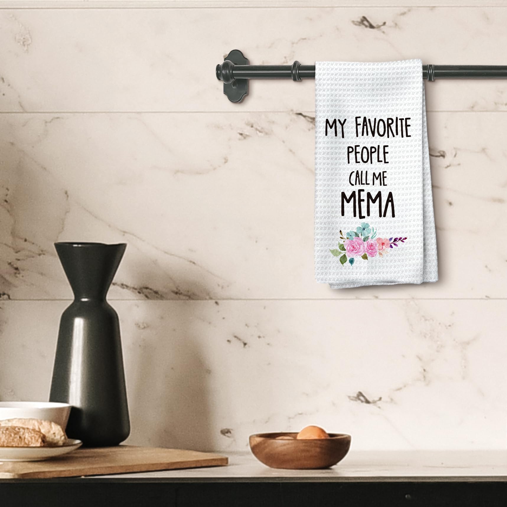 Tzhim Mema Gifts grandma gift towel, practical and decorative for kitchen use.