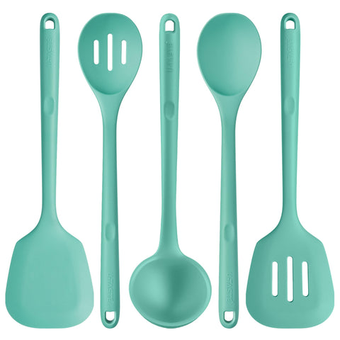 U-Taste 13.6-inch extra-long silicone utensils set on countertop for versatile cooking